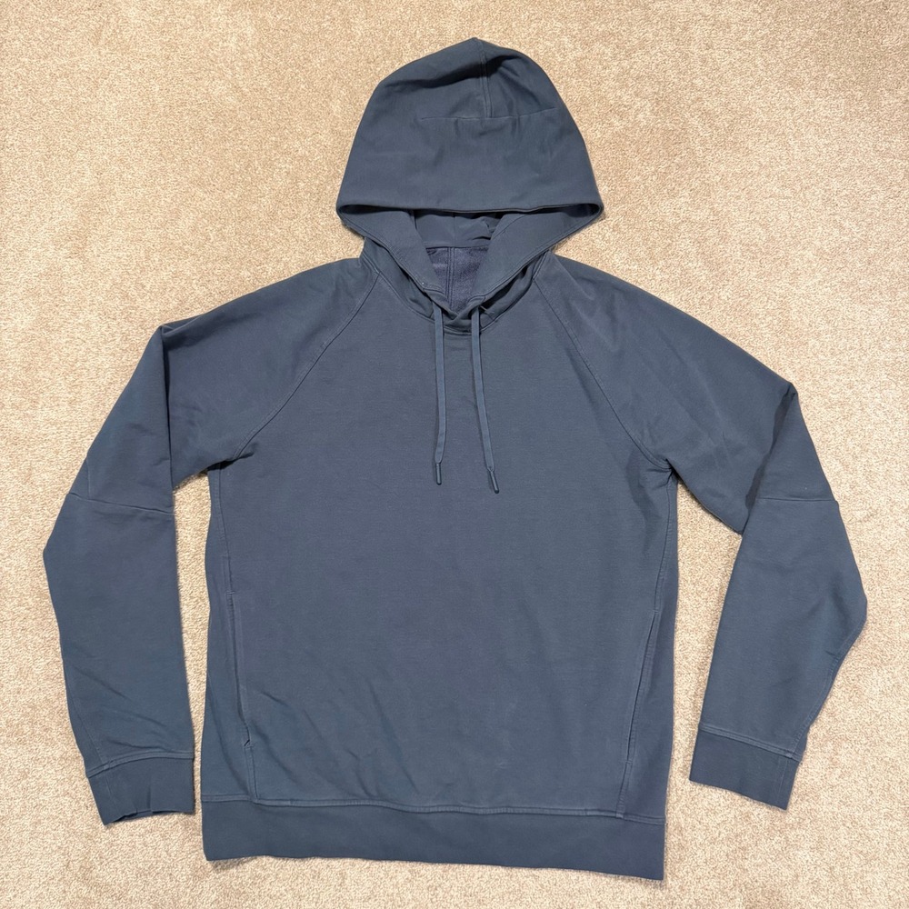 Lululemon City Sweat Pullover Hoodie Mens Medium Blue Athleisure Stretch LM3AUPS